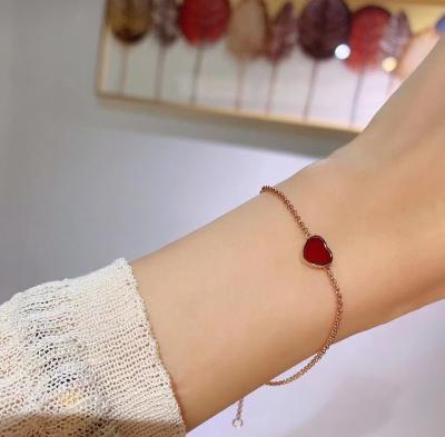 China coração do bracelete do coração de 18k Rose Gold Chopard Happy Diamond grande com gemas naturais à venda
