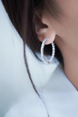 Chine bijoux de luxe de diamant de Diamond Earrings de l'or 18K à vendre des boucles d'oreille de cercle avec des diamants à vendre