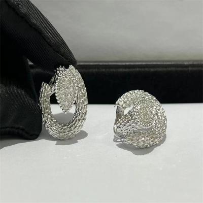 China Round Cut 18k White Gold Diamond Earrings 1.0ct  Serpent Boheme Earrings for sale