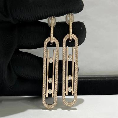 China wholesale designer brands 18k gold jewelry factor 18 karat gold diamond earrings for women for sale