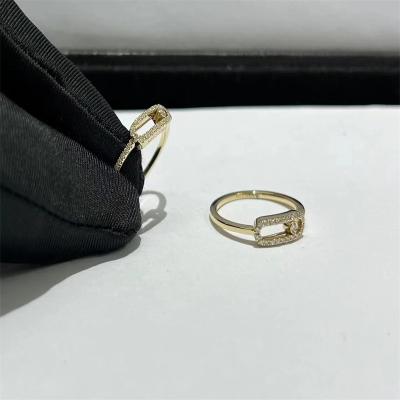 China De Gouden Ringen Lucky Move Messika Diamond Ring van douanejuwelen 18k Te koop