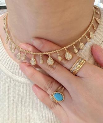 China Color de encargo Diamond Necklace de lujo de la joyería DEF del oro 18K de las mujeres en venta