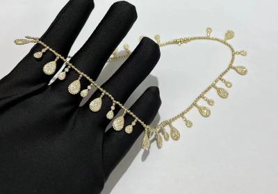 중국 주문 제작된 18K 금 다이아몬드 목걸이 옐로우 골드 부셰온 뱀 보헴 목걸이 판매용