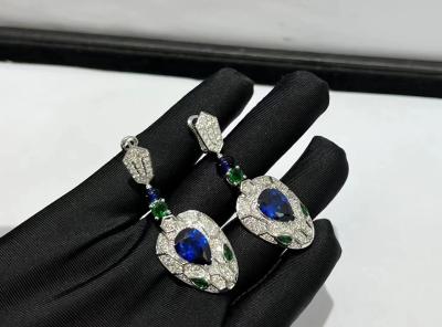 China custom jewelry solid 18 karat gold jewelry luxury gems jewelry earrings for sale
