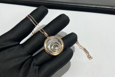 中国 Chopard 1ダイヤモンドが付いている幸せなDiamandsの精神のネックレス18K Rose&Whiteの金 販売のため