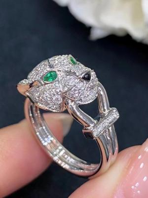 China joia do ouro que envia no mundo inteiro o anel de ouro branco luxuoso do ouro da joia do diamante da joia fina à venda