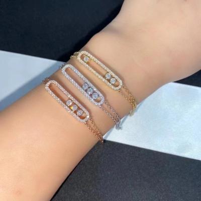 Chine 3 or jaune mobile Diamond Bracelet du bracelet 18K de mouvement de Dimonds Messika à vendre