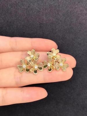 Chine La haute fourche naturelle polie de bijoux a placé l'or jaune HK de stupéfaction plaçant des boucles d'oreille de bijoux à vendre