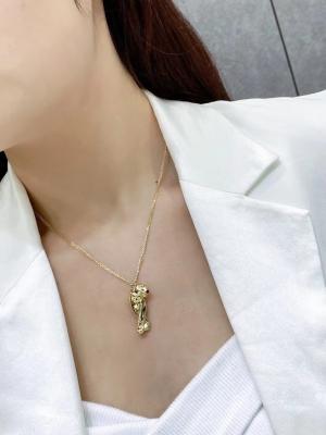 China Matte Jewelry 18K Gold Necklace With Medium Diamonds 1pcs MOQ for sale