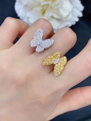 China Círculo original luxuoso Diamond Ring Unisex HK do ouro 18K que ajusta a joia à venda