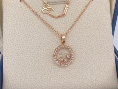 China Diseños magníficos de la joyería unisex de Chopard 18K Rose Gold Diamond Necklace Gold en venta