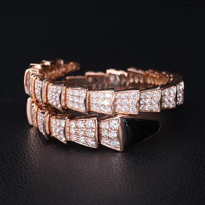 China VS Clarity 18K Gold Link Diamond Bracelet  Serpenti Style for sale