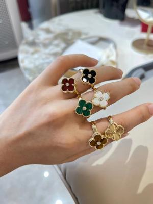 China Luxury Van Cleef Jewelry 18k Gold Ring For Weddings Customized OEM ODM for sale