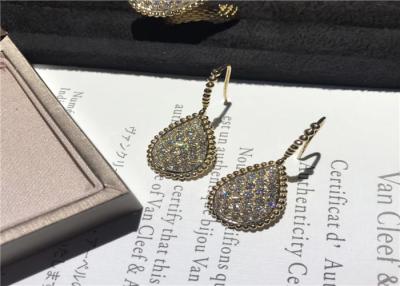 Китай Блестящие серьги диаманта золота 18K для организатор ювелирных изделий ежегодного собрания/партии компании роскошный продается