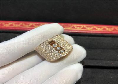 中国 3個の敏感な流れるダイヤモンドが付いている顧客用18K金のMessika移動リング 販売のため