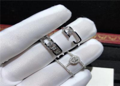China ouro branco Messika Diamond Ring For Engagement Ceremony do quilate luxuoso dos desenhistas 18 da joia à venda