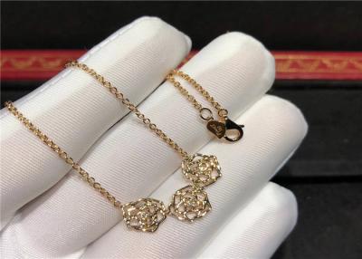 China Rose Design 18K Gold Diamond Necklace For Wedding Anniversary Party for sale