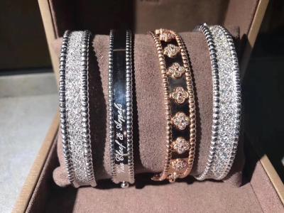 China van cleef estate jewelry Shining 18K Pink Gold Van Cleef And Arpels Diamonds Bracelet Medium Model for sale