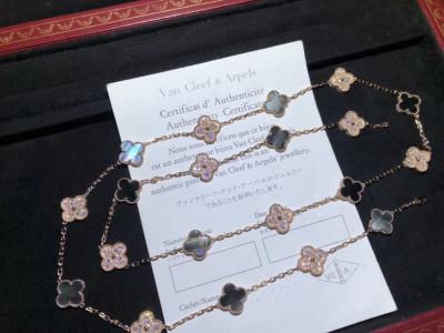 China Joyas personalizadas Oro rosa Diamante Van Cleef Joyas, Vintage Alhambra Collar 20 Motivos Oro Proveedor de joyas en venta