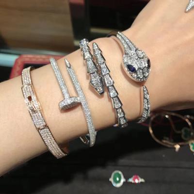 China High End 18K Gold Diamond Bracelet , Women'S Luxury 18K Diamond Bangle for sale