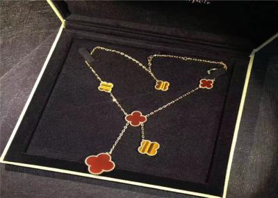 Китай Неподдельное желтое золото Van Cleef Ювелирные изделия, волшебный изготовитель ювелирных изделий мотивов ожерелья 6 Альгамбра в фарфоре продается