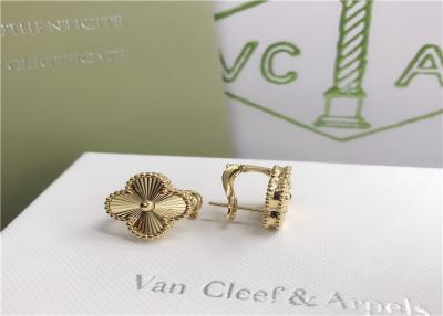 China Vintage 18K Gold Diamond Earrings , Van Cleef & Arpels Alhambra Earrings VCARP3JL00 for sale