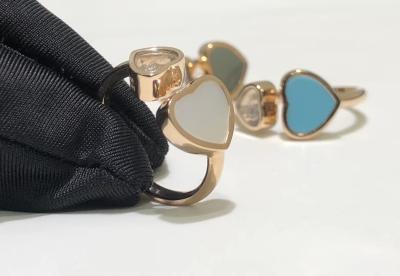 China Marca feliz s del anillo de diamantes de los DIAMANTES de los ICONOS 18k del oro de diamante del chopard FELIZ del anillo en venta