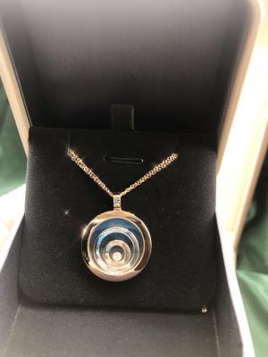 China Round SI H Quality 0.1 Carat 60cm18k Rose Gold Pendant for sale