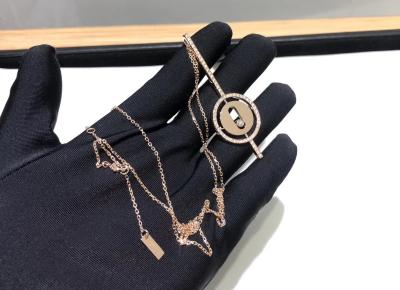 中国 幸運な移動13.4mm 0.2ct対ローズの金のダイヤモンド ネックレスのmessikaの宝石類のinstagram 販売のため