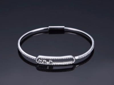 China kuwait jewellery brands 3 Pieces Vvs Diamonds Saddle 18K  Jewelry Bracelets for sale