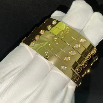 China Luxury Brands 18k Solid Gold Jewelry Vvs Diamond Love Bracelet for sale