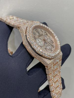 China relojes de lujo del moissanite de los vvs del reloj del diamante lleno para el golpeador del hombre en venta