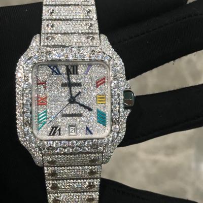 China Vvs Diamond Ice Cube Moissanite Watch à venda