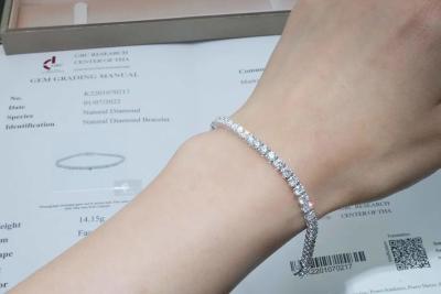 China 9 het Witgoud van karaatdiamond tennis bracelet in 10K door van het de Groothandelsprijstennis van de Juwelenfabriek de armbandreeks Te koop
