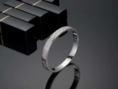 China One Of A Kind Love 18K 750 White Gold Diamond Wedding Bangle for sale