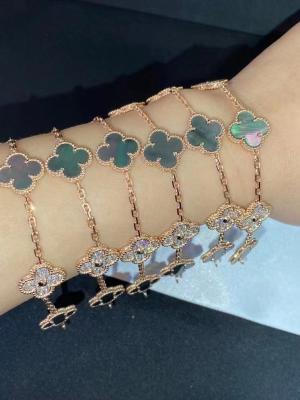 Chine 18k cru rose Alhambra Bracelet de l'or VCA 5 motifs Gray Mother-Of-Pearl et bijoux de diamant à vendre