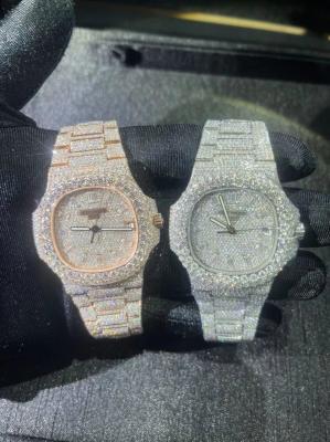 China VVS mecánico Moissanite helado fuera del movimiento de Diamond Watch Swiss Clone Automatic en venta