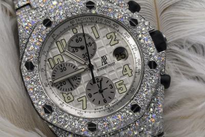 China Stainless Steel Automatic Fully Iced Out Watch Royal Oak Offshore Chronograph for sale