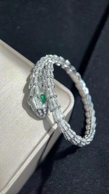China Custom Made  18k White Gold Bracelet Pave Diamond Serpenti Bracelet for sale