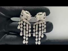 Inspired Panthere de Cartier Earrings 18k White Gold with Diamonds