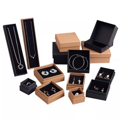 China Custom Kraft Paper Jewelry Box For Jewellery Rings Bracelets Necklace Earring Bangle Pendant Packaging for sale