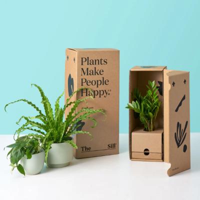 China Caja de envío de plantas de cartón corrugado personalizado cajas de plantas de embalaje para embalaje de plantas en venta
