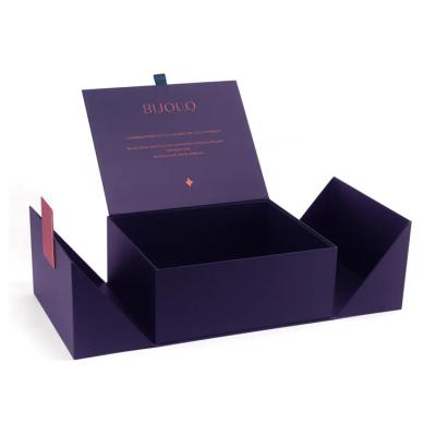 China Custom Logo Printed Cardboard Two Open Gift Box With Double Door Cosmetic Packaging Box for sale