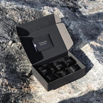 Китай Коробка отправителя красоты коробки Skincare изготовленного на заказ логотипа упаковывая черная пересылая грузя с вставками продается