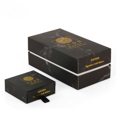 China Custom Logo Marble Arabian Oud Perfume Box With Top And Bottom for sale