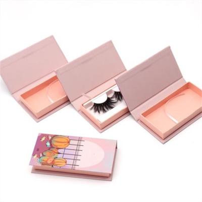 China Custom Logo Packaging Empty Pink Magnetic Halloween Christmas Lash Eyelash Box for sale
