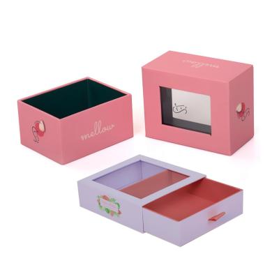 China Custom Design Luxury Pink Product Packaging Clear Transparent Boxes For Gift Pack for sale