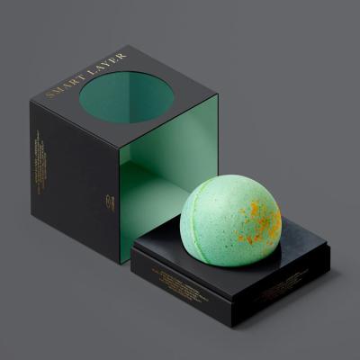 China Custom Luxury Lid And Base Bath Bomb Gift Packaging Box With Window for sale