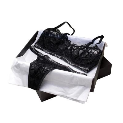 Chine Enveloppe de lingerie noire personnalisée Enveloppe de papier carton Boîte d'emballage de lingerie Boîtes d'expédition Pour la lingerie à vendre