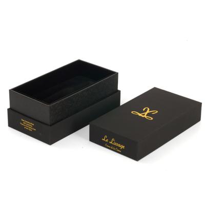 China Luxury China Handmade Hard Paper Gold Black Perfume Bottle Gift Box Packaging for sale